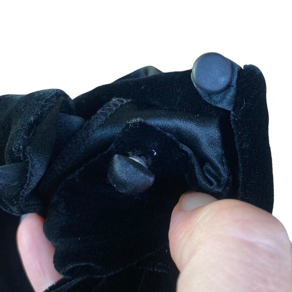 Vtg 80s Joanie Char Black Velvet Basque Waist Gothic Midi Dress SZ 8 - Picture 9 of 10